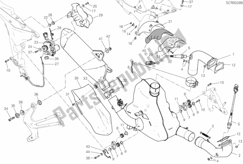 Alle onderdelen voor de Uitlaatsysteem van de Ducati Multistrada 1260 Enduro 2020